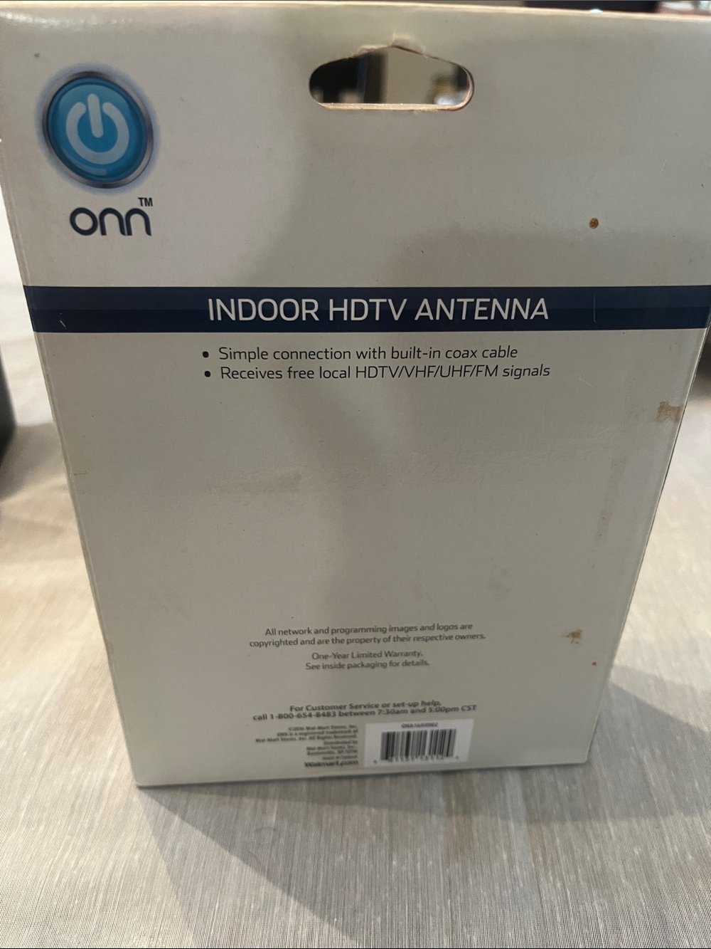 Onn Black Indoor HDTV Antenna - Compact Desktop Design